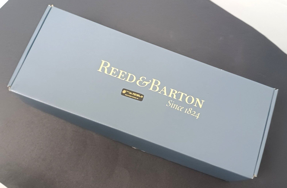 Reed & Barton Bannister Metal Rectangular Serving Tray with Ceramic Dishes 15.5"