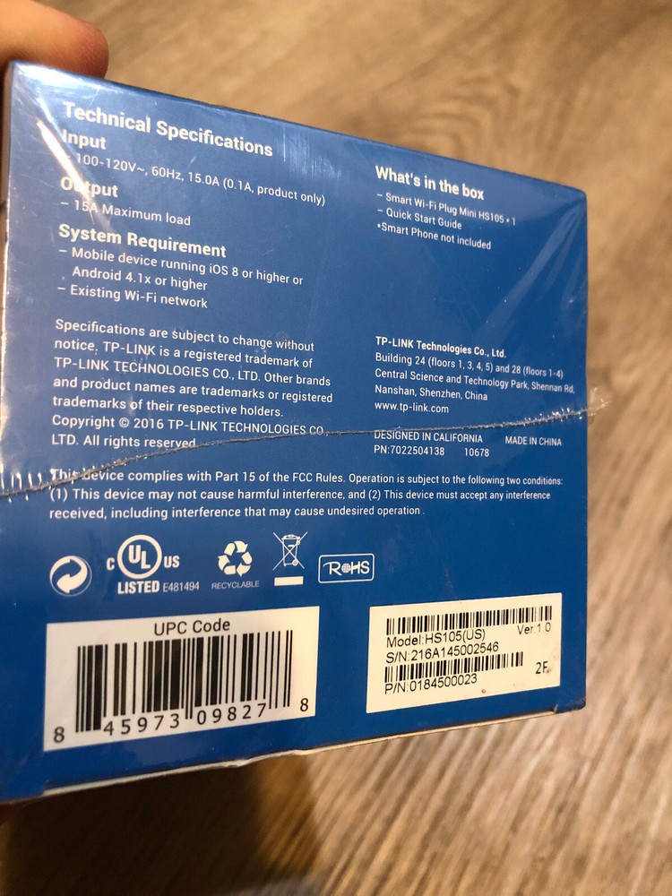 TP-LINK HS105 Plug-In Socket Controller NEW SEALED