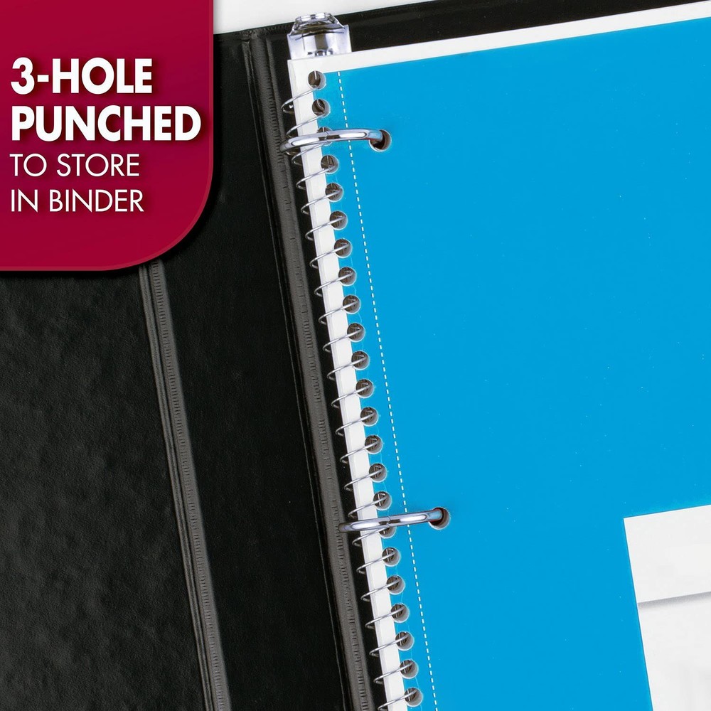 Spiral Notebook 4 Pack, Wide Ruled 70 Sheets, Multicolor