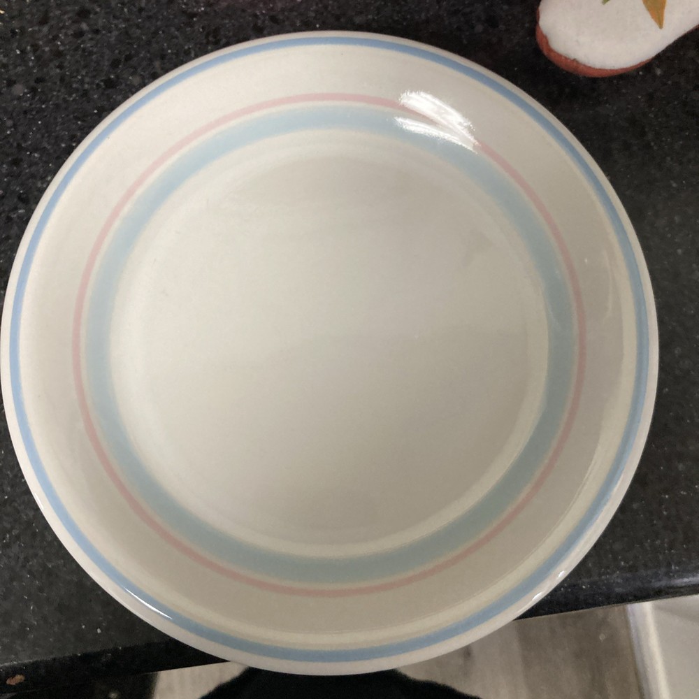 Vintage Newcor Stoneware Bread Plates And Dinner Plates.