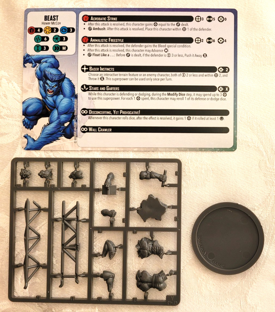Marvel Crisis Protocol: Beast model, character card, base X-Men Starter Set