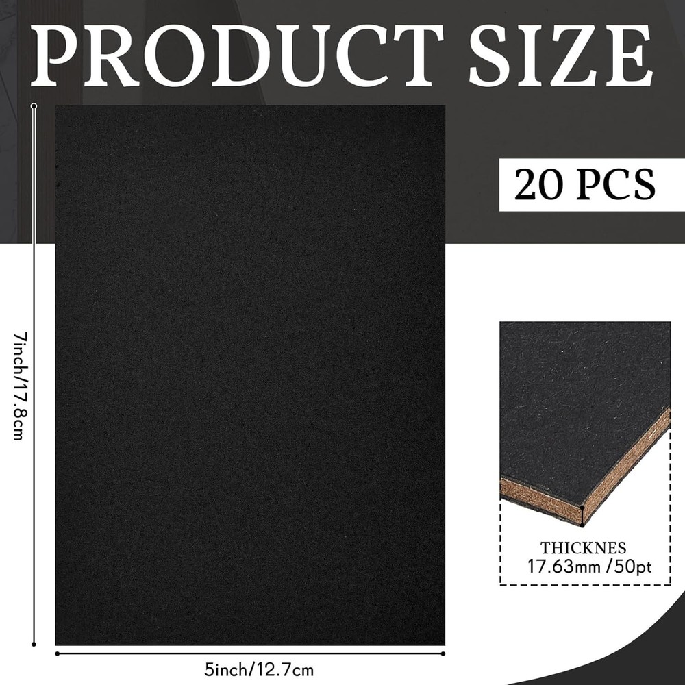 Versatile 20 Pcs 7 x 5 Inch Chipboard Sheets - Essential Bookbinding Supplies
