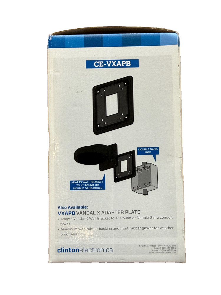 CLINTON ELECTRONICS CE-VXAPB VANDAL X WALL BRACKET ADAPTER PLATE