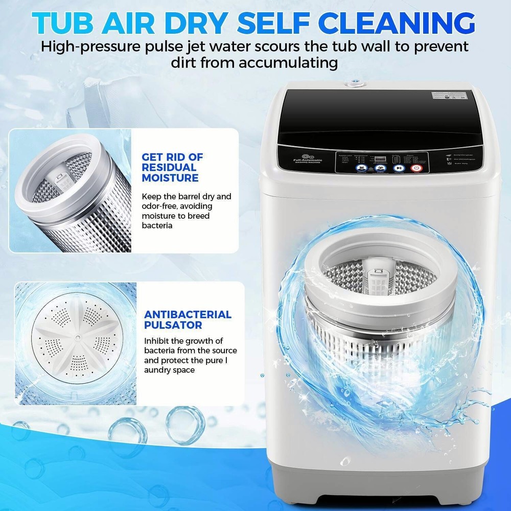 Washing Machine Top-Loading 17.8 lb Full Automatic Compact Laundry Washer Dryer