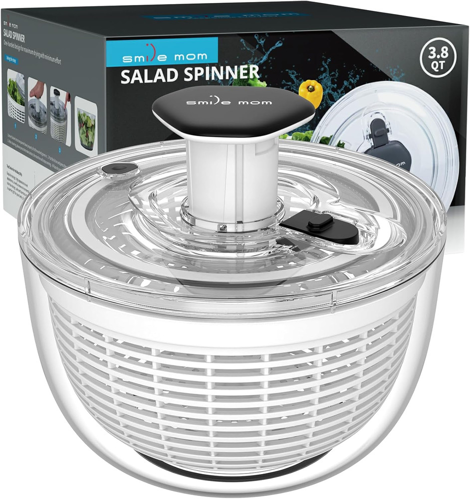 Salad Spinner Small Lettuce Spinner Kitchen Gadgets Vegetable Washer, High Ef...