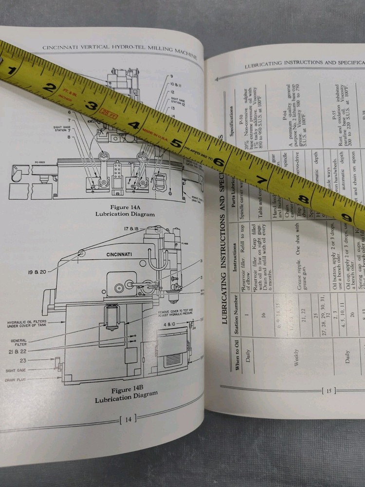Cincinnati Milling Machine Co. Ohio Operator Manual Book 26" Vertical Hydo-Tel