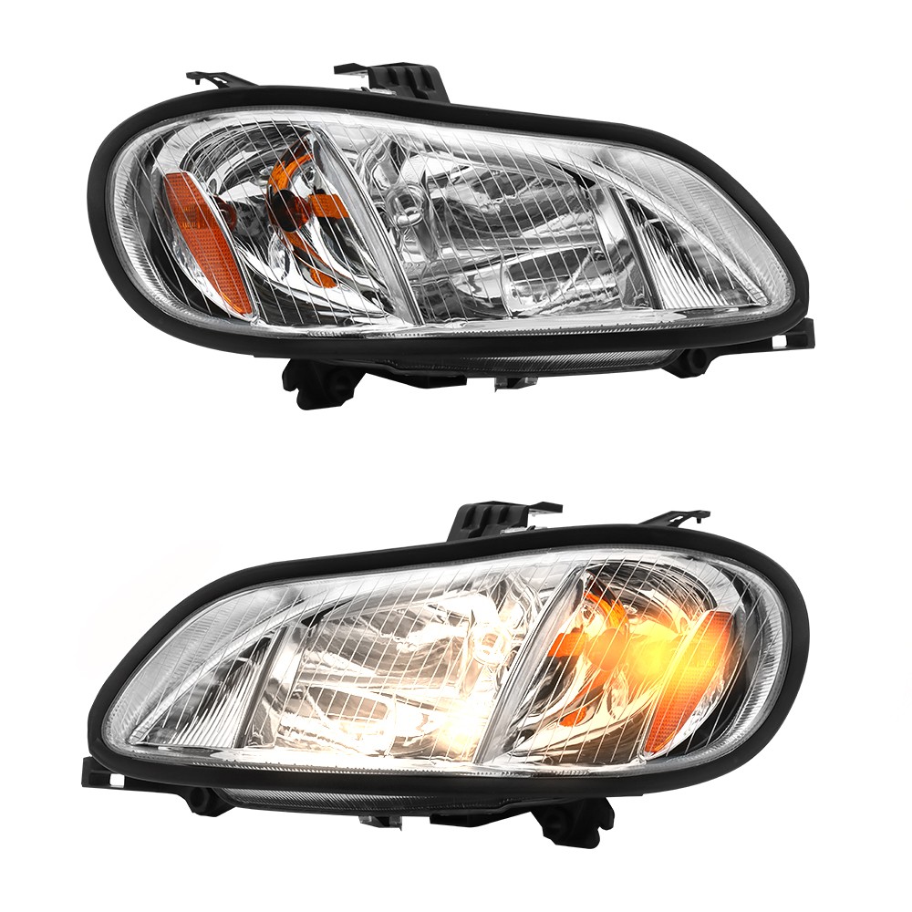 Chrome Headlight Assembly Fit Freightliner M2 2004-2013 Driver Side w/ Bulbs