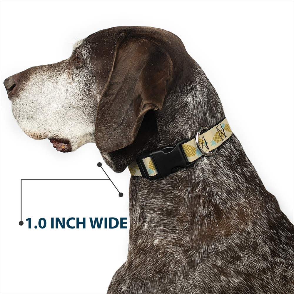 Plastic Clip Collar Pineapples Rotating Tan Large 15-24"