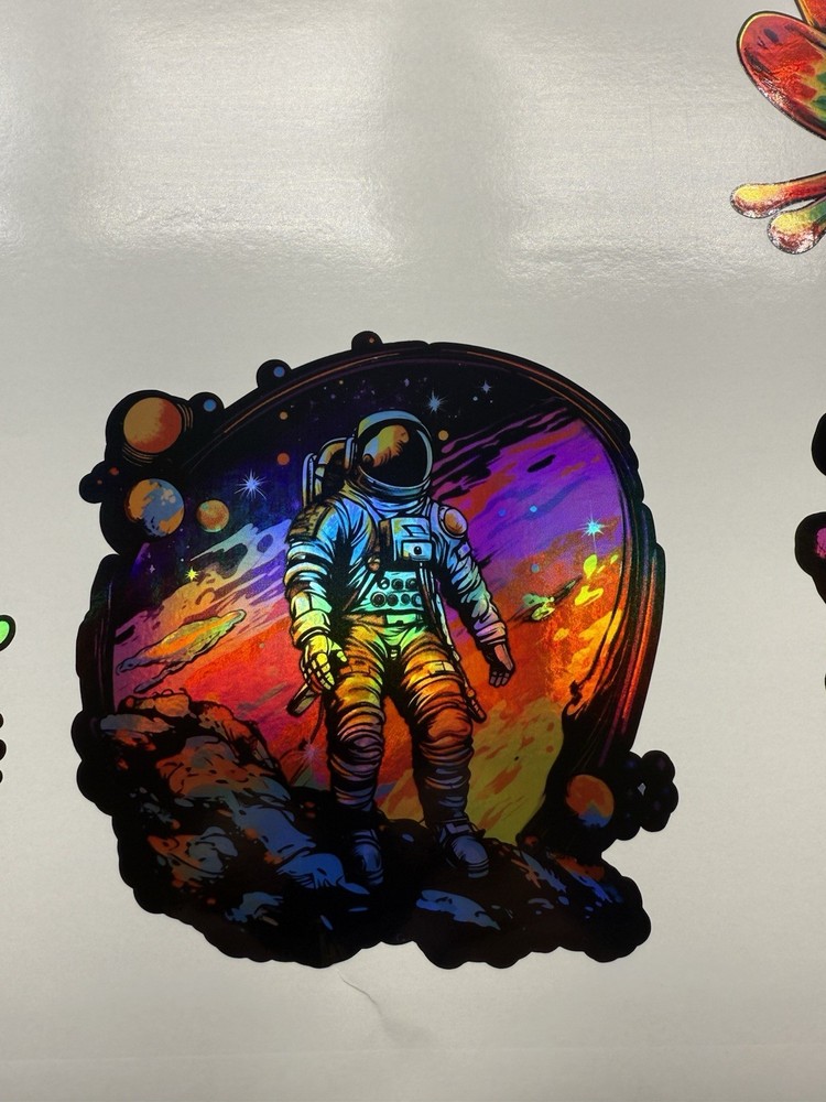 Psychedelic Spaceman Holographic Vinyl Decal