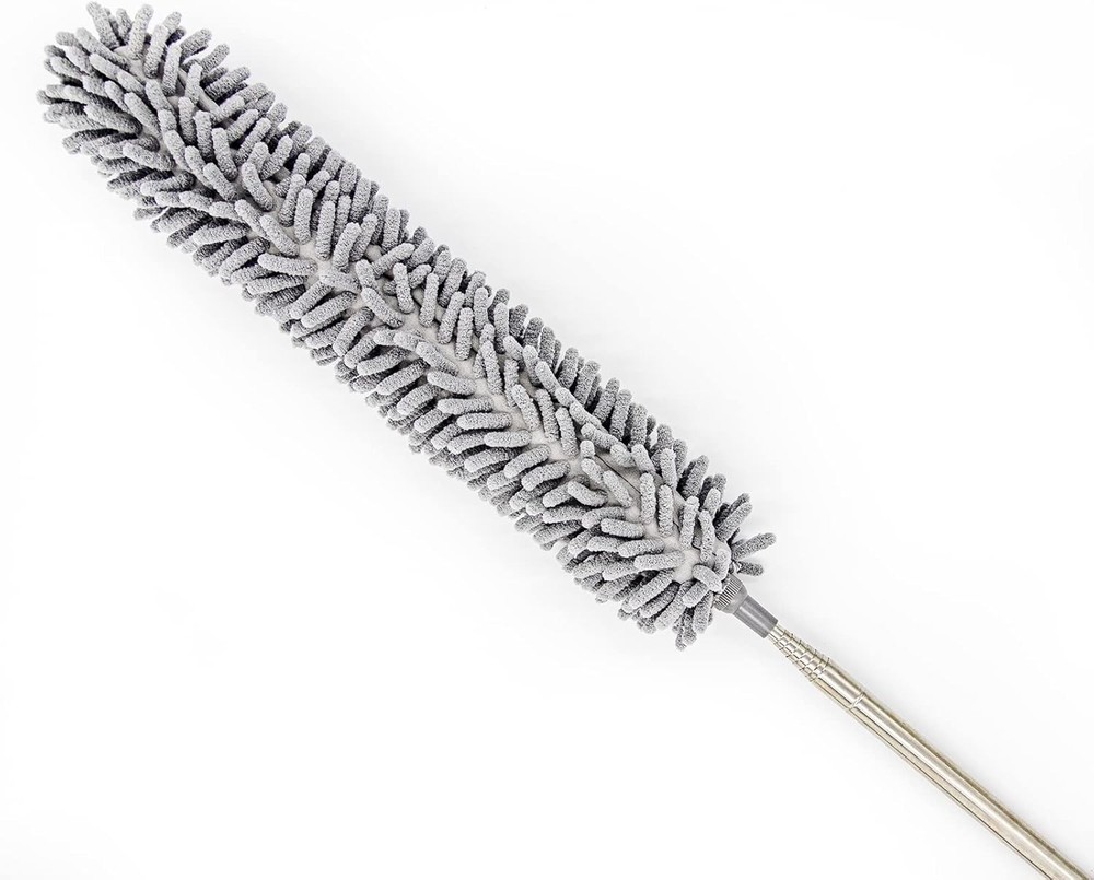 9 Piece Microfiber Feather Multihead Duster kit with Long Retractable Handle