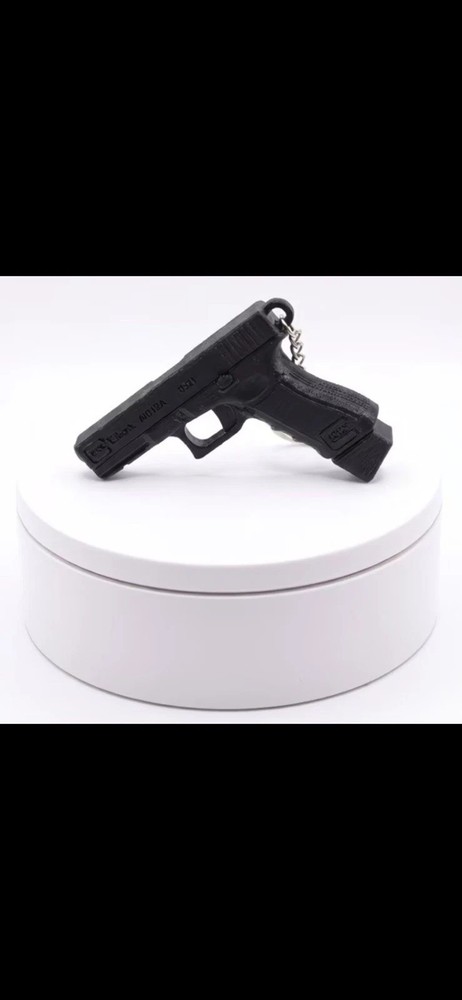 Mini Handgun Style Keychain Quick Release Holster Key Ring Gadget NEW