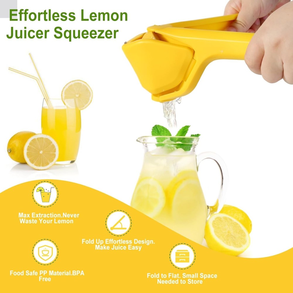 Lemon Squeezer, Effortless Manual Flat Lime Juicer Squeezer, Hand Citrus Press,