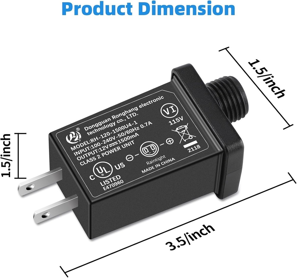 Replacement Inflatable Adapter 1.5A Power Supply US Plug