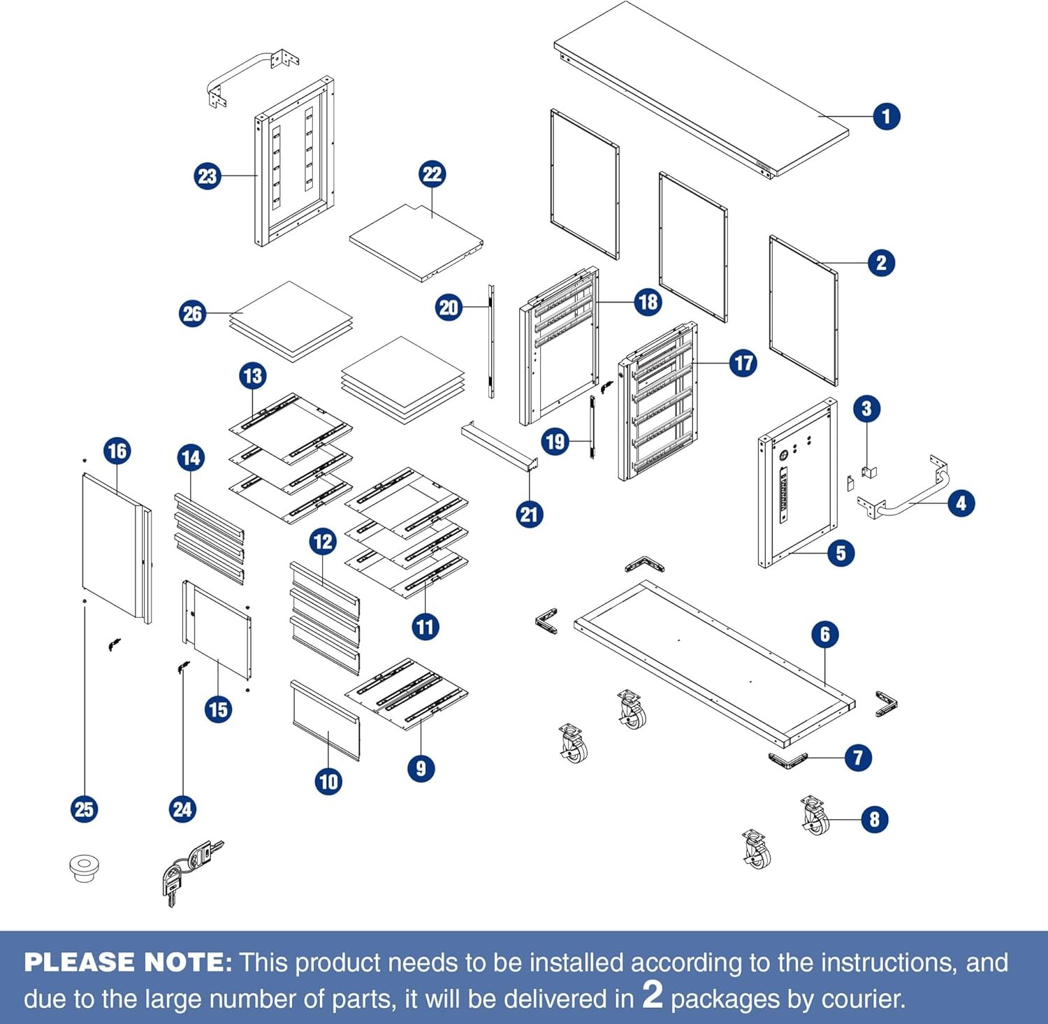 WORKPRO 62" 7-Drawers Heavy Duty Rolling Tool Chest Mobile Tool Storage Cabinets