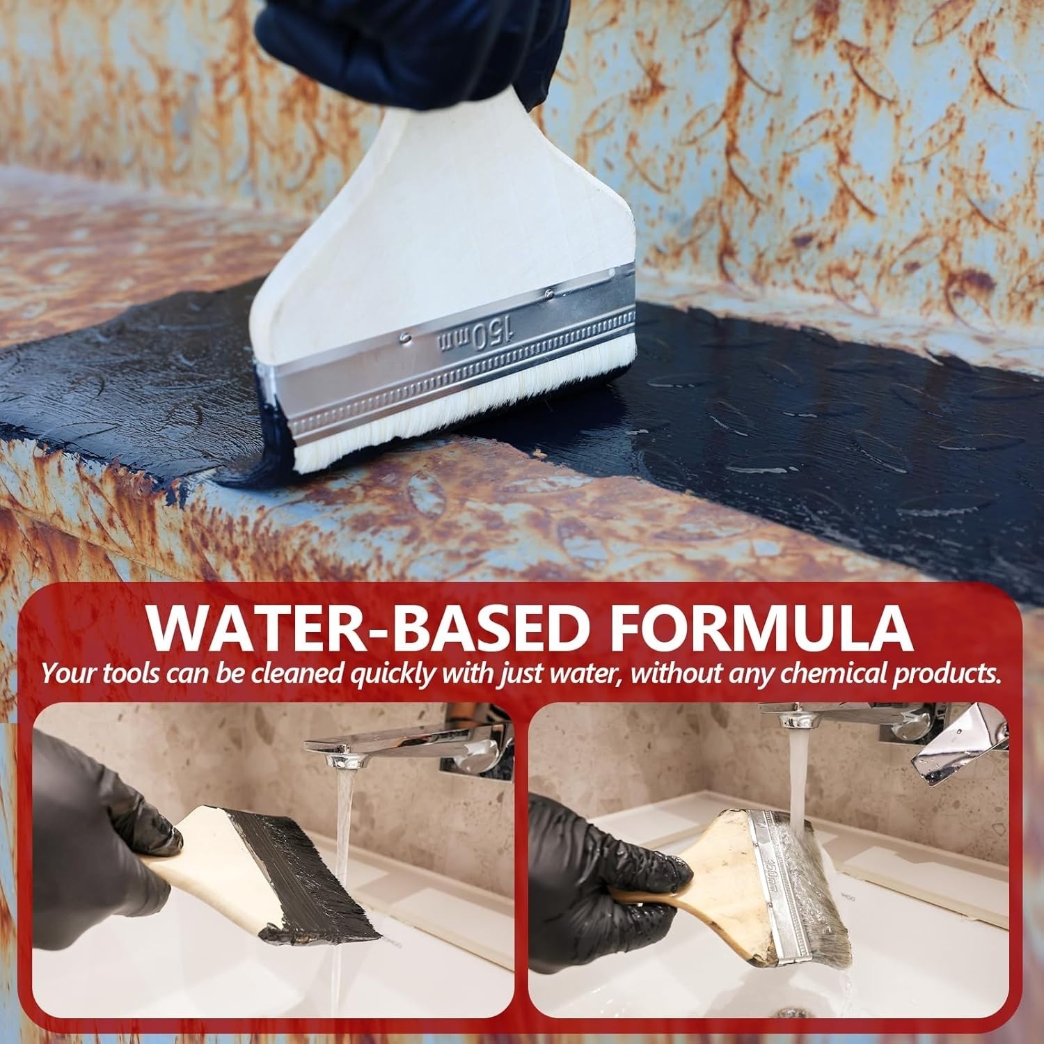 Rust Converter And Metal Primer, 141 Fl Oz Black Rust Inhibitor Paint for Metal