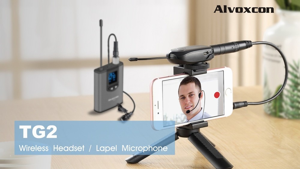 Dual Channel Wireless Lavalier Microphone System - Volume Control for iPhone, DS