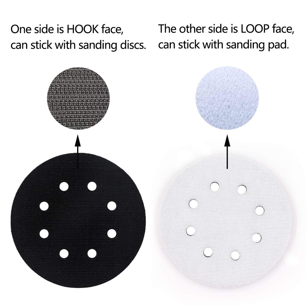 5 Pack 5 Inch Soft Density Interface Pads Hook and Loop Buffers Sanding