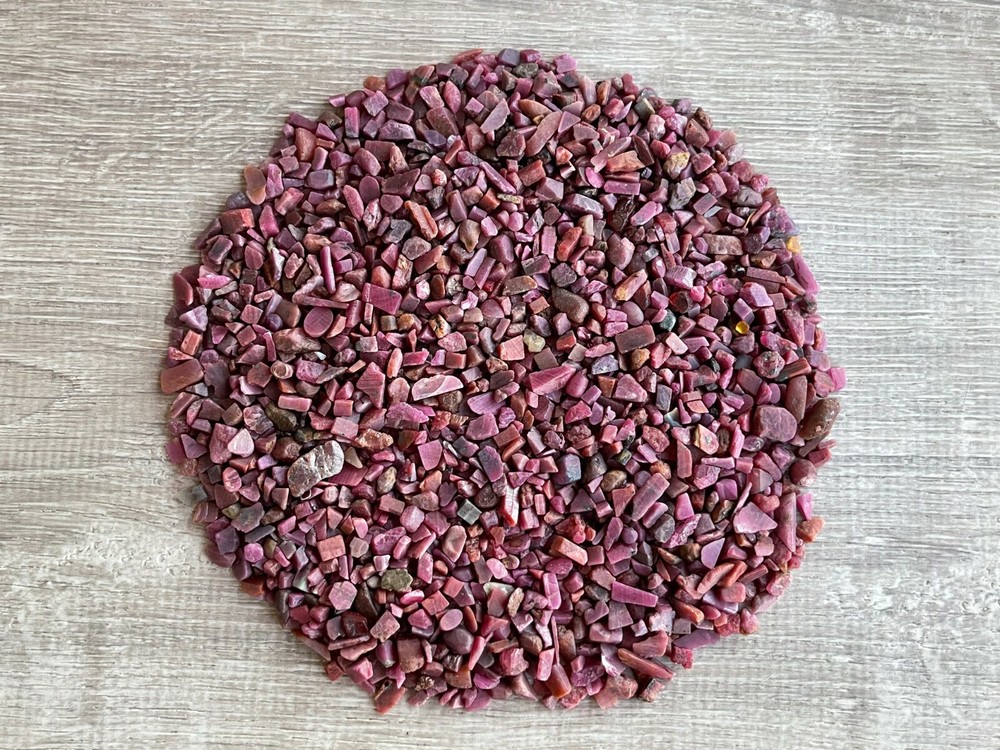 Ruby Semi Tumbled Gemstone Mini Chips 3 - 10 mm, Wholesale Bulk Lot