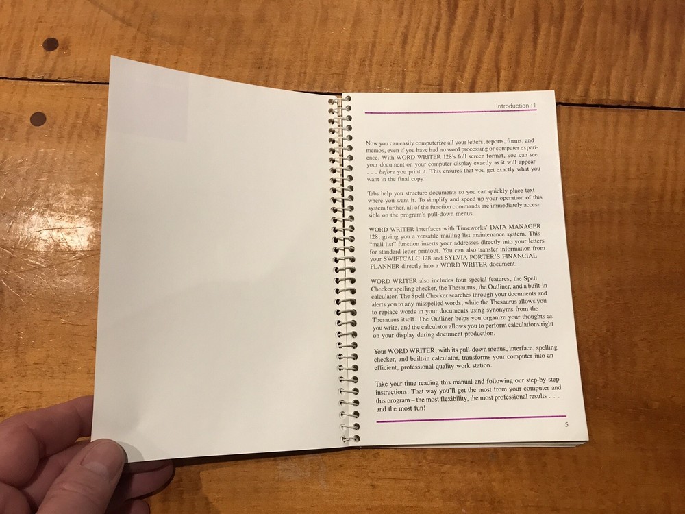 Commodore 128 PC Word Writer User's Manual Vintage Computer TIMEWORKS 1982