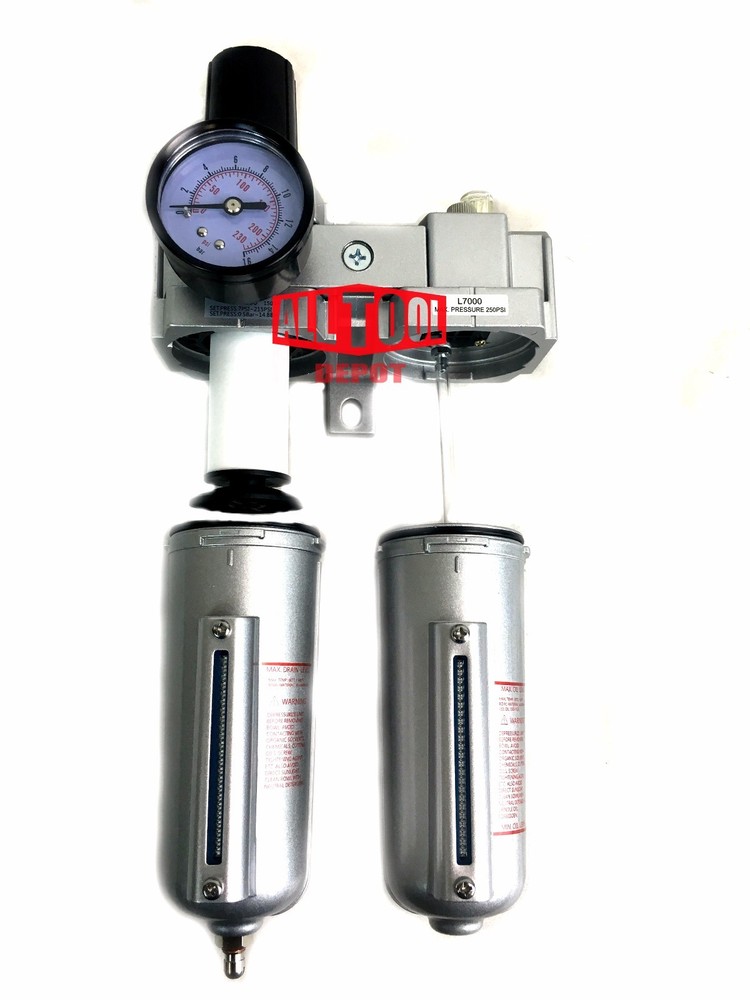 1/2" HEAVY DUTY COMBO PARTICULATE FILTER REGULATOR LUBRICATOR COMPRESSED AIR
