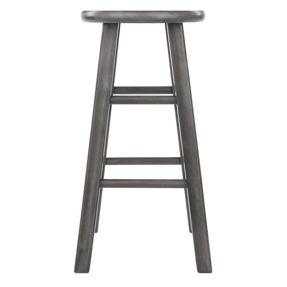 Bowery Hill 24" Transitional Solid Wood Counter Stool in Rustic Gray