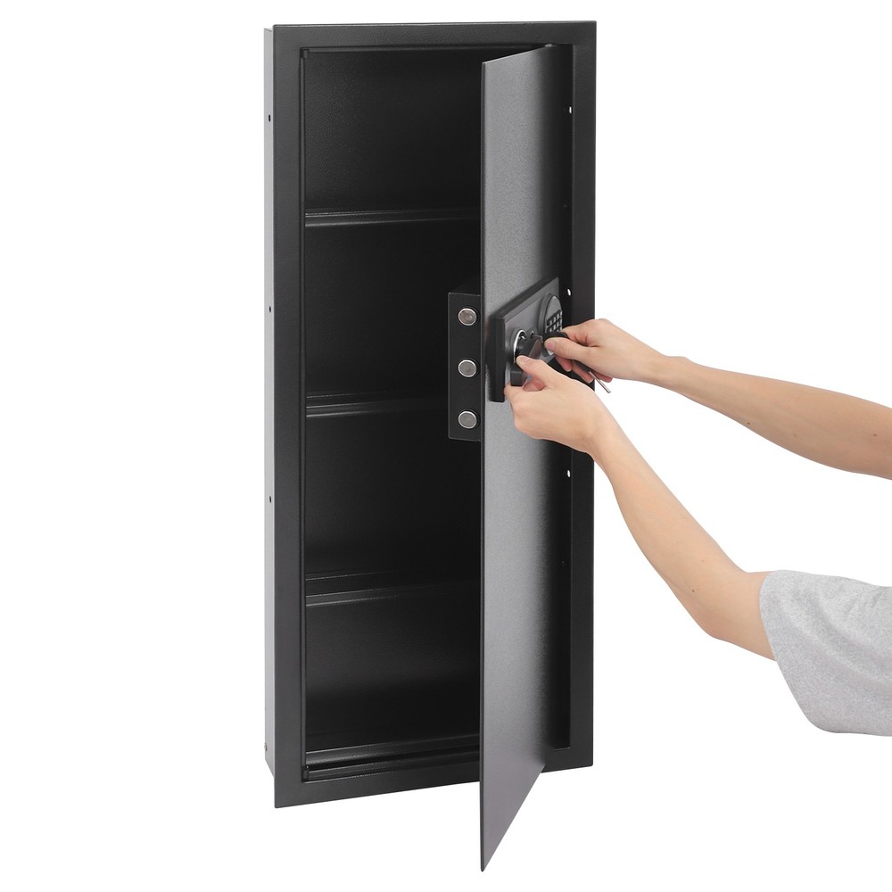 39" Hidden Lock Wall Safe Wall Hidden Safe Security Box Passward+Handle/Key