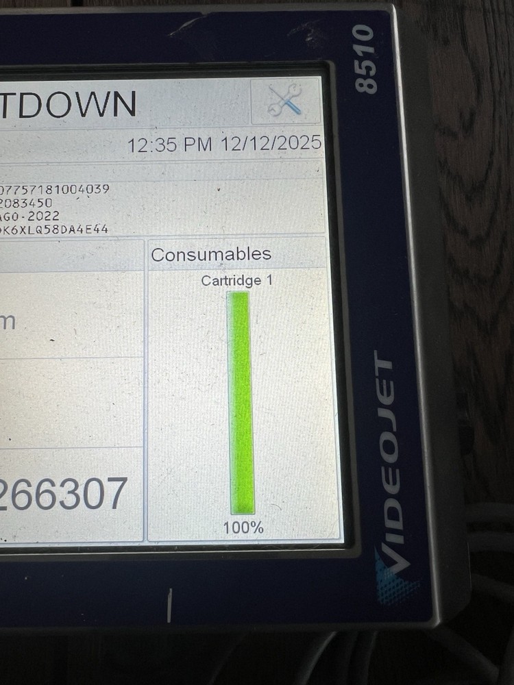 VideoJet 8510 TIJ 2.5 Printer, Pharmaceutical Track & Trace