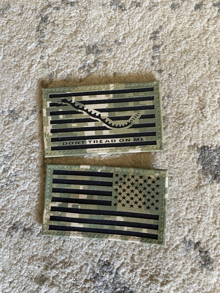 NWU Type III Reverse US Flag & USN First Navy Jack Patch Set Laser Hook US Navy