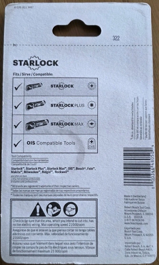 Bosch OSL400F Starlock Oscillating Multi Tool Bi-Metal Segmented Saw Blade, 4"