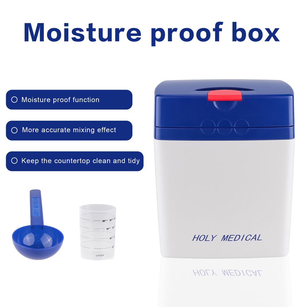 Moisture-Proof Container with Sealable Lid for Impression Materials & Mixer Tool