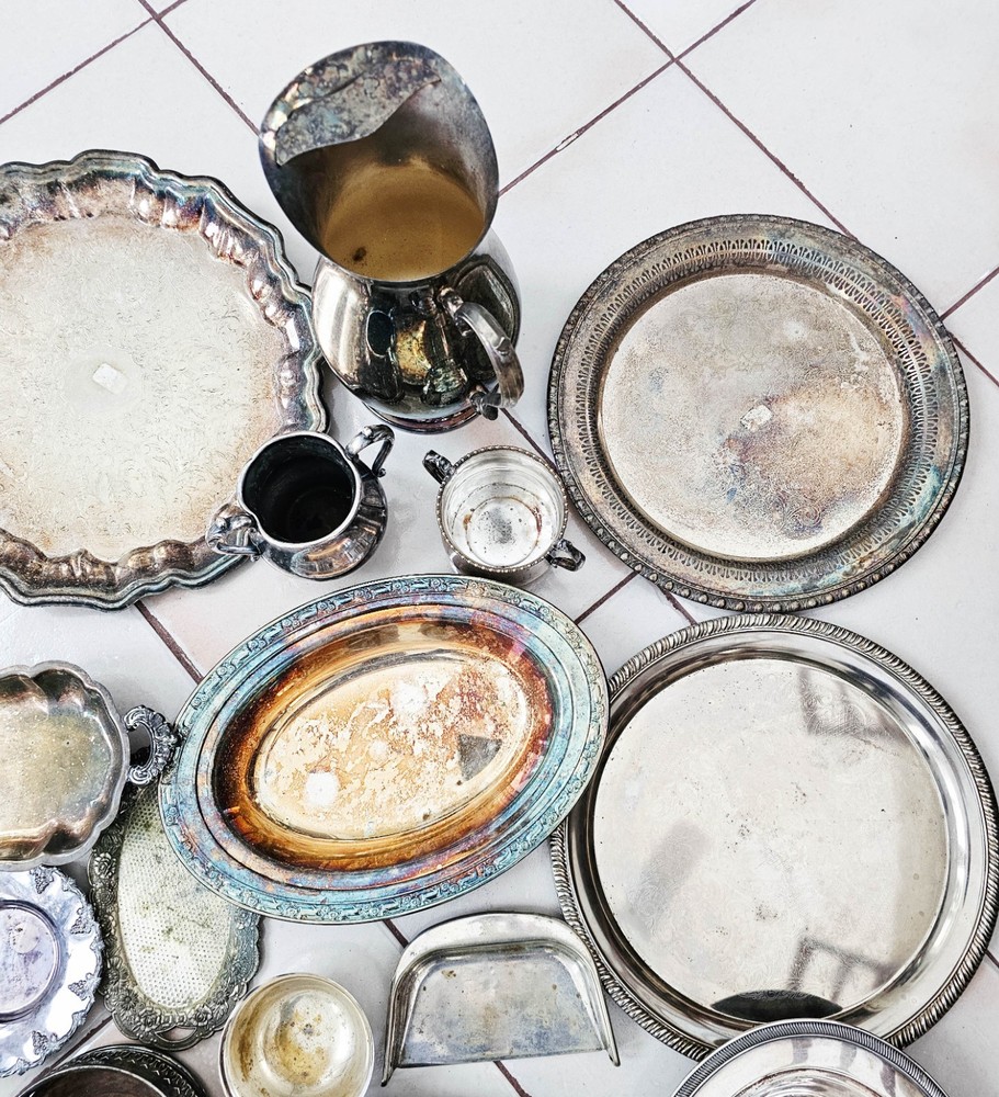 Silverplate Huge Lot 21 Pieces Misc Assorted Serving Pieces Vintage 16 lbs