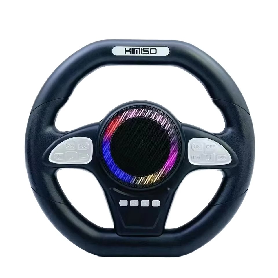 Steering Wheel Bluetooth Speaker LED Light Kickstand Portable