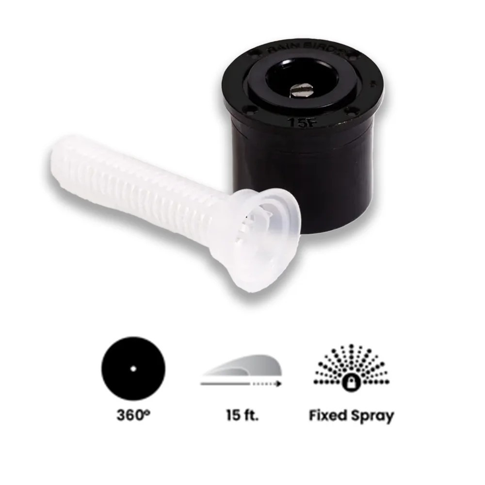 (5) Rain Bird 15F MPR Spray Nozzle 15' Full Circle (360°) Fixed Pattern Adj