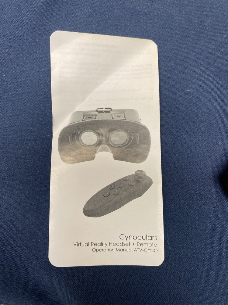 Cynoculars Virtual Reality 3D Headset Wireless - Gaming Remote Compatible