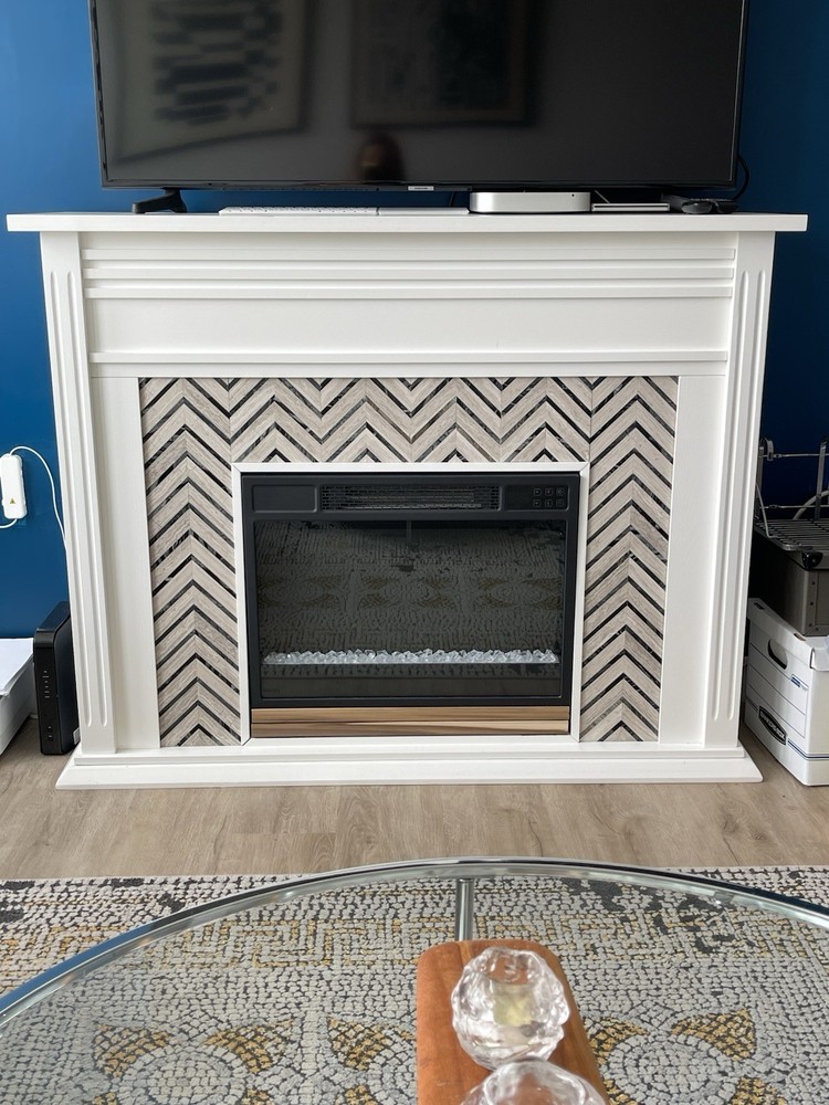 Fireplace Mantel Electric heater Insert w remote EUC Pickup Only