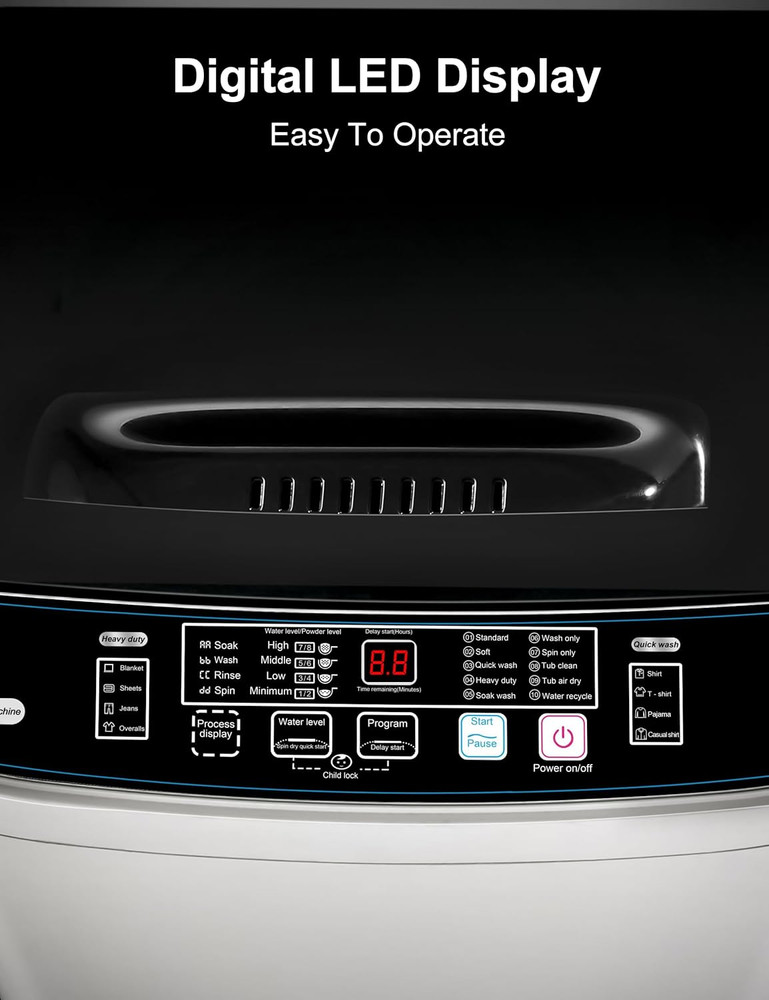 Portable Washing Machine - Compact 2.0 Cu.Ft Portable Washer, Full-Automatic Top