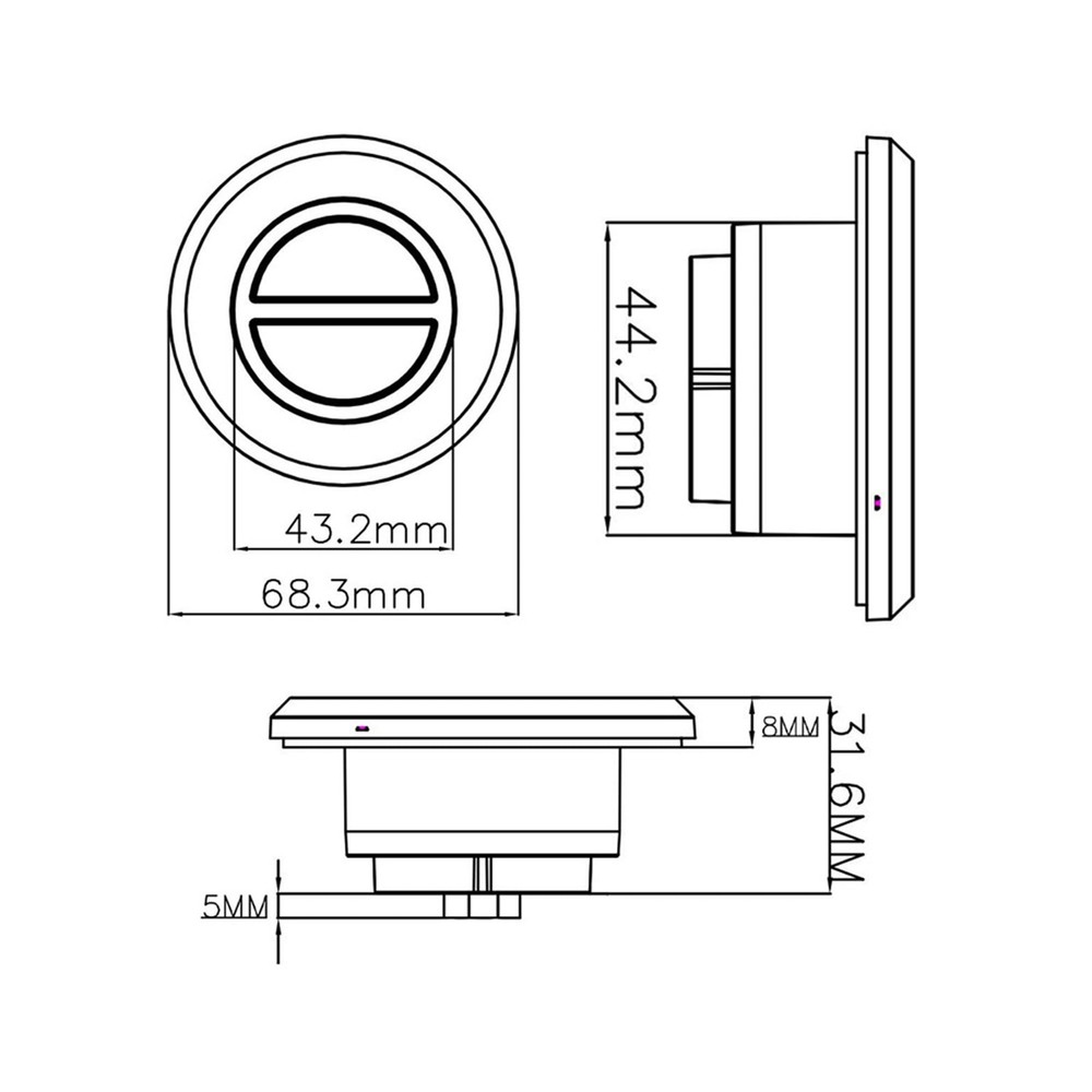 Electric Recliner Switch,2 Button Round Hand Control Handle,5 Pin Plug Fixed ...