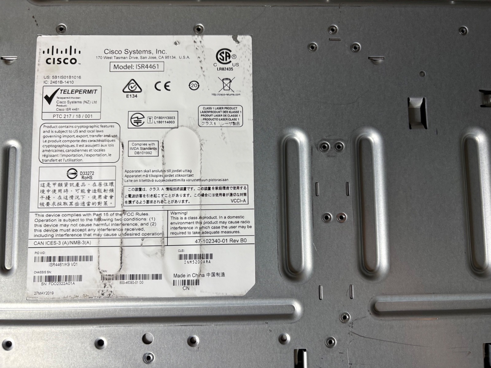 Cisco ISR 4461 4400 Series ISR4461/K9 V01 Dual AC Integrated Services Router