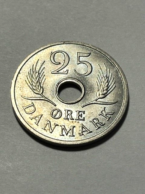 1968 Denmark 25 Ore Unc+ #8670