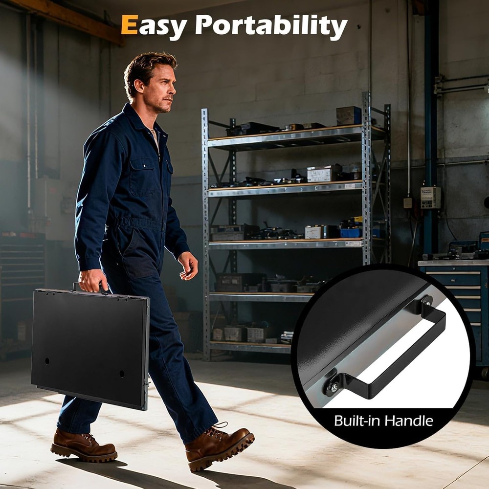 Foldable Welding Table, Portable 17" X 20" Weld Tabletop with 3 Protective Panel