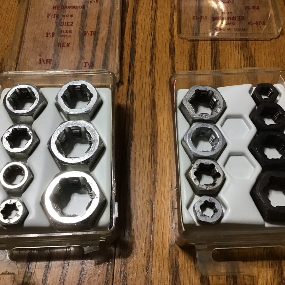 Snap On & K-D Hex Nut Rethreader Dies Threading Two Sets (2)