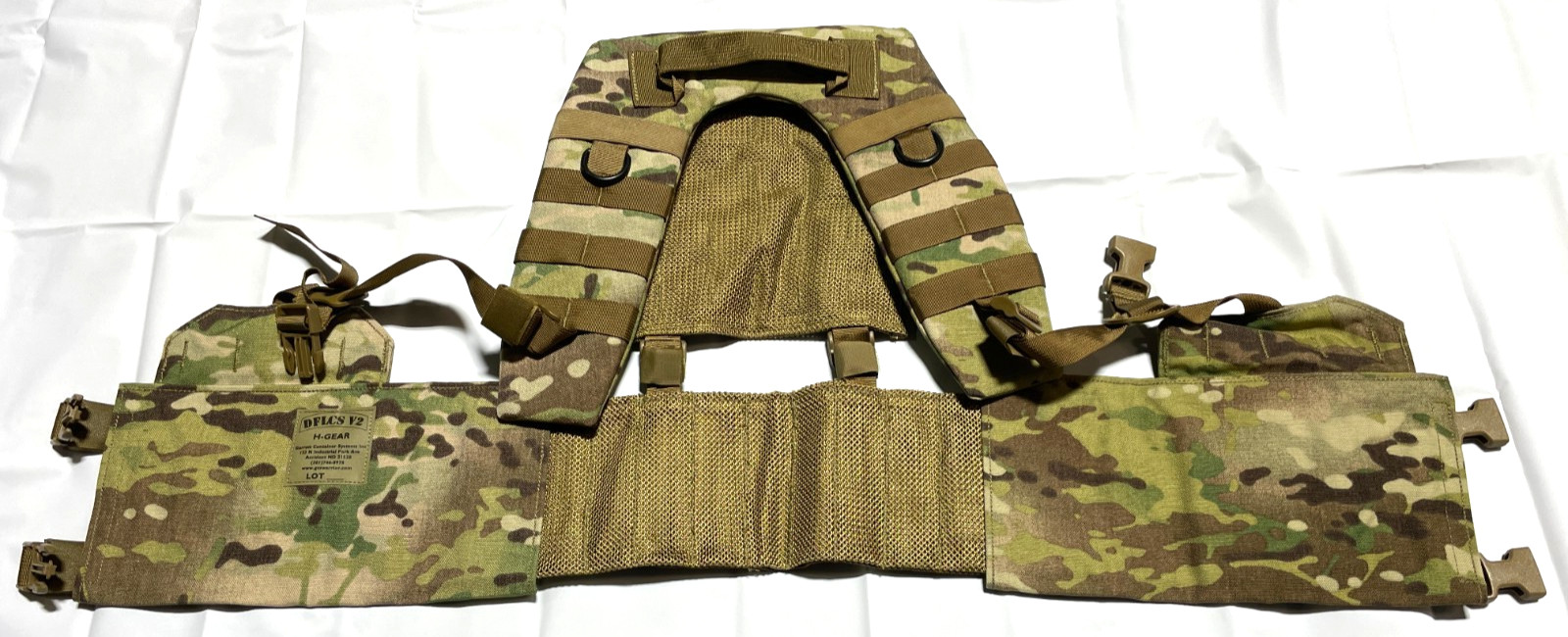 US Army OCP Multicam DFLCS V2 Load Carrying Gear Vest - H Harness - LARGE - NEW