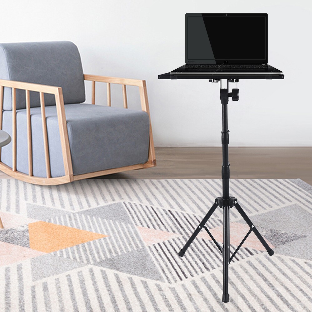 Mobile Projector Floor Tripod Stand Adjustable Height Laptop Holder with Tray