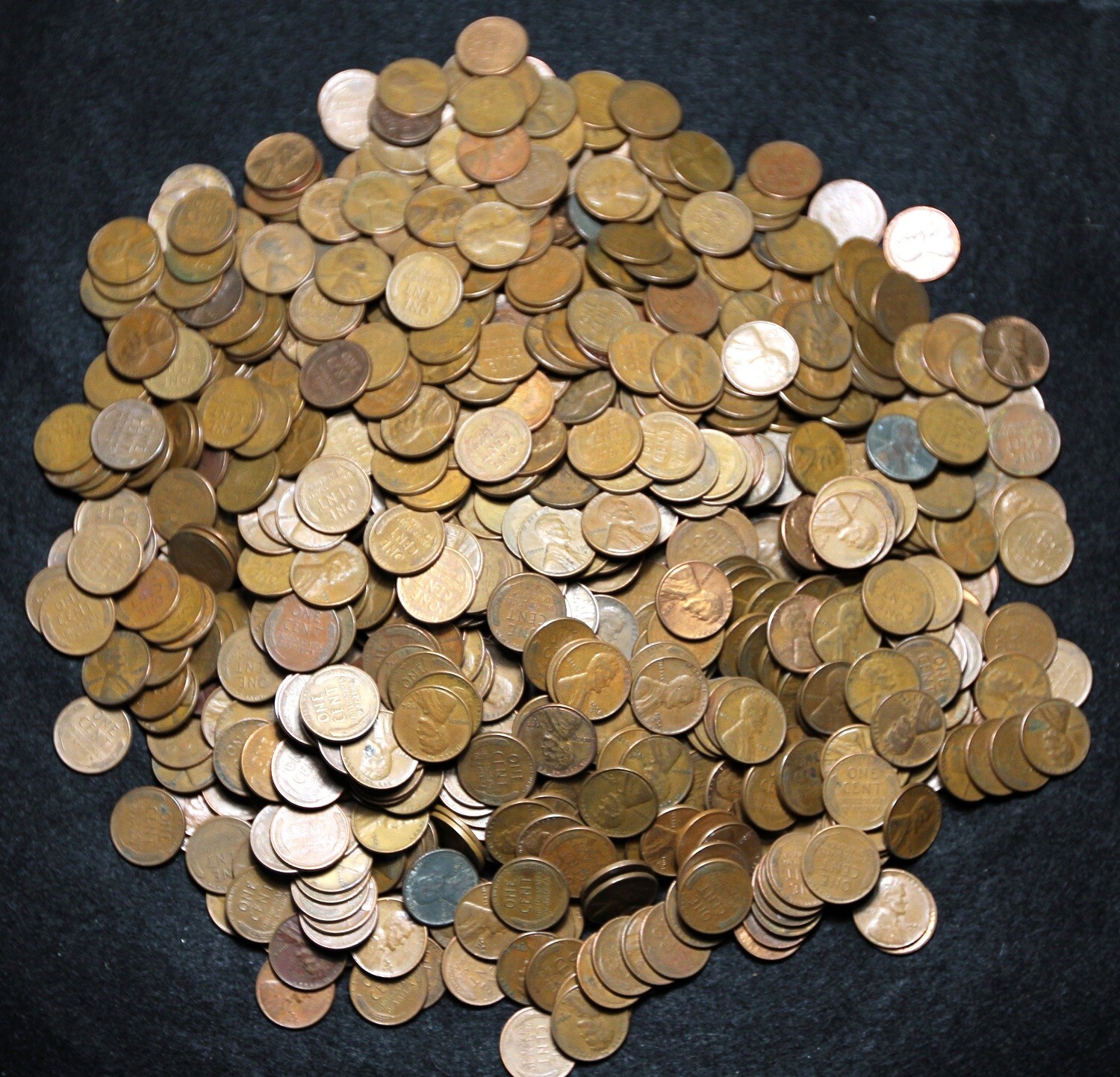 Collection of 1,000 Wheat Cents (All 1940's - 1950's) - US 1c Penny Coins