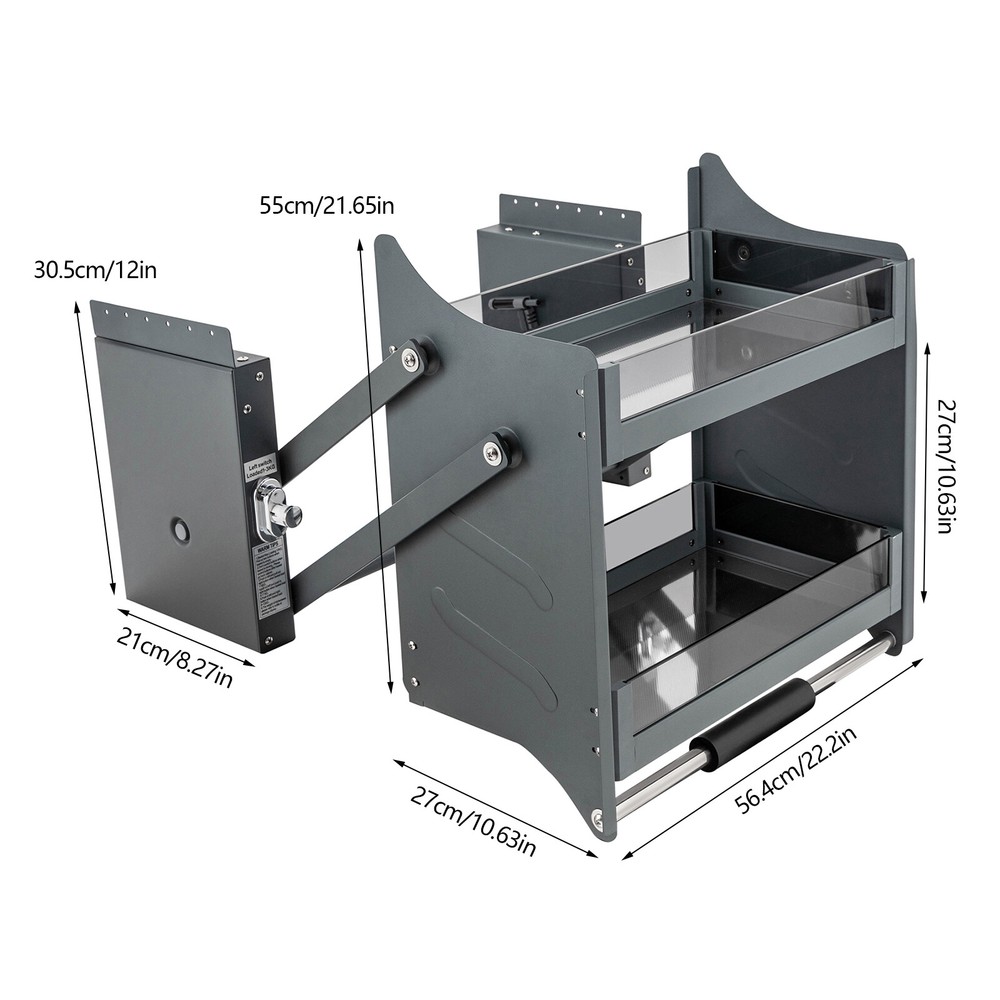 Pull-Out Cabinet Shelf Drop Down Shelf Pull-Down Lift for Kitchen Cabinet 2-tier