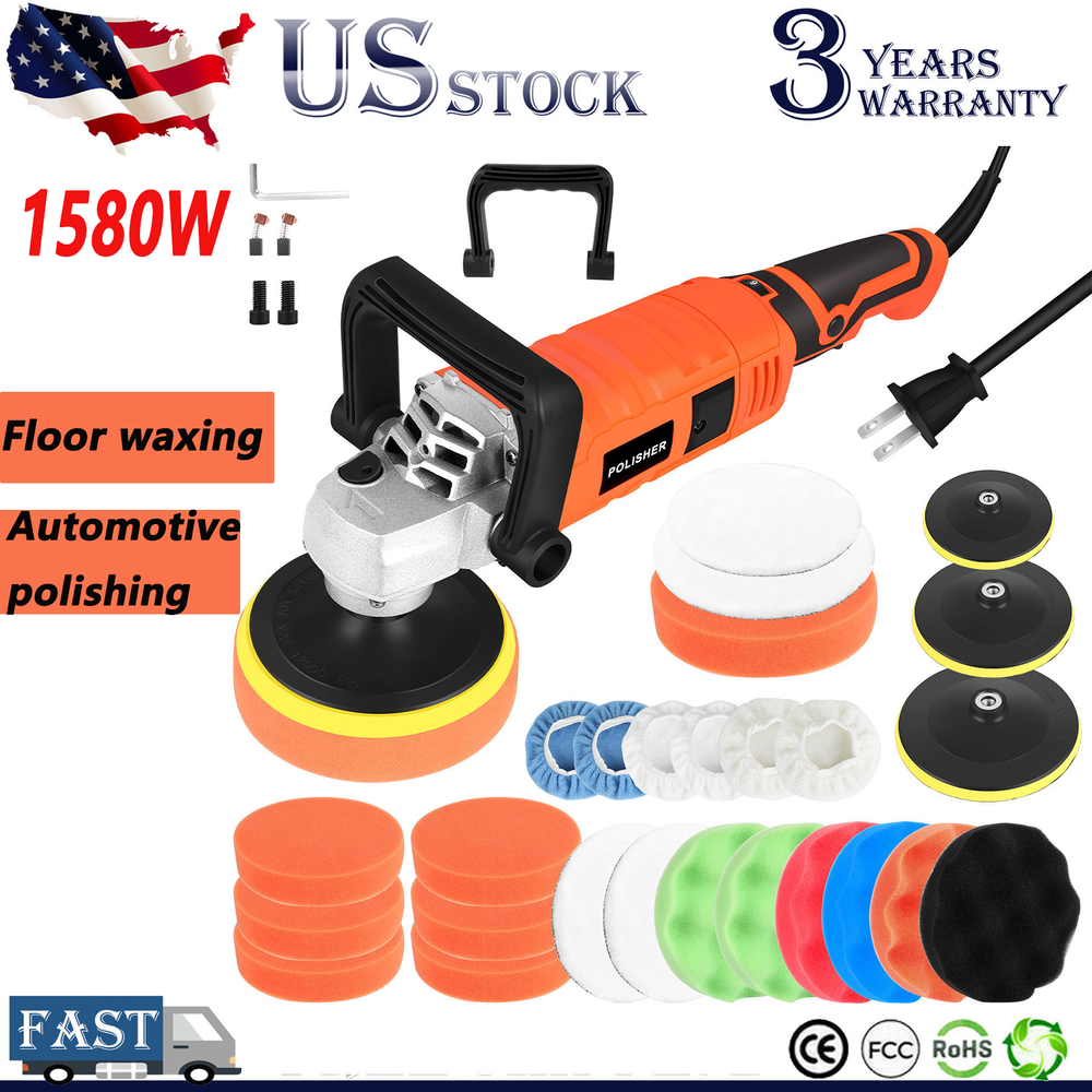 Electric Car Polisher Sander Buffer Polishing Machine Kit 1580W Variable Speed