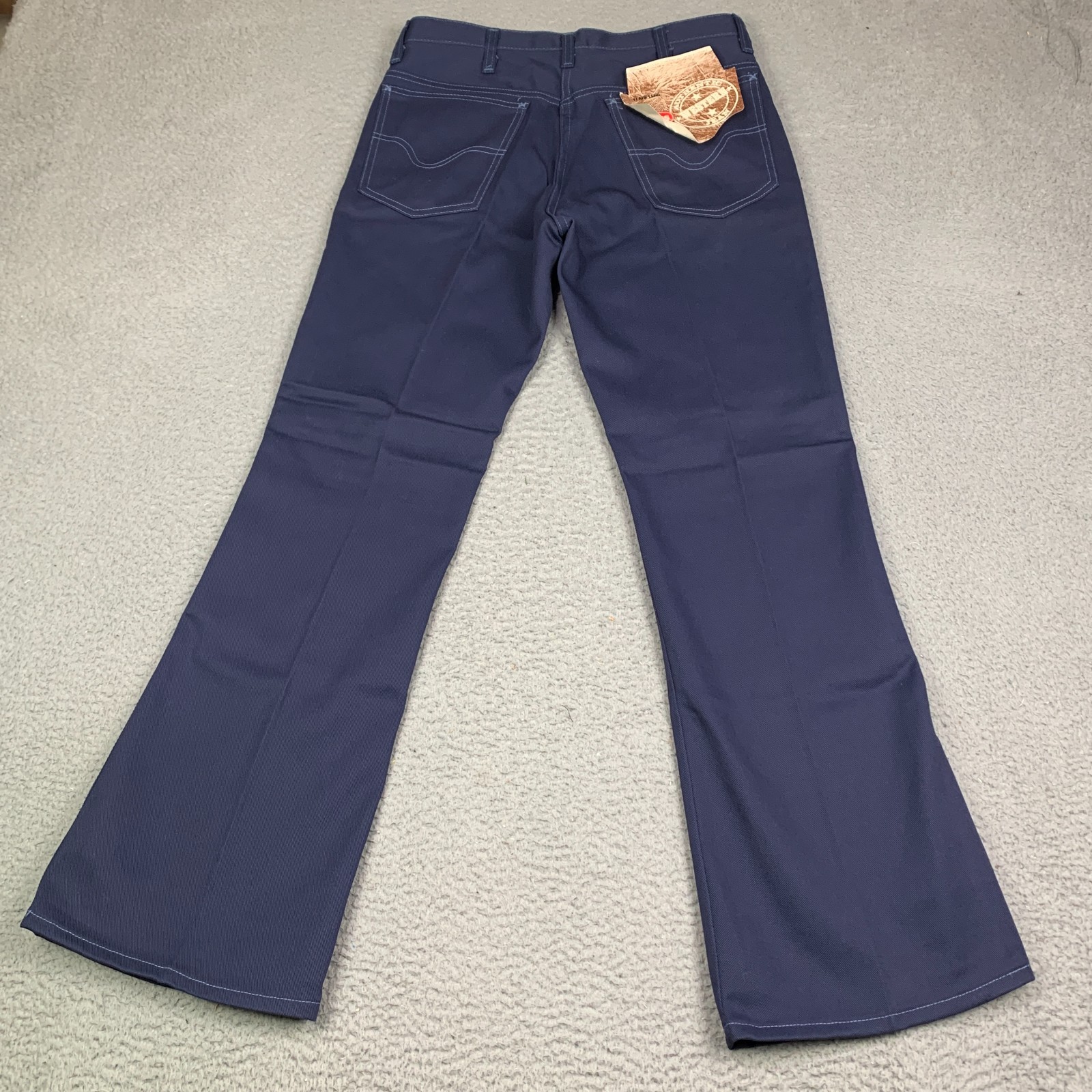 Vintage 70s Mr Leggs Flare Pants Men’s 32x31 Navy Deadstock 1970s NEW