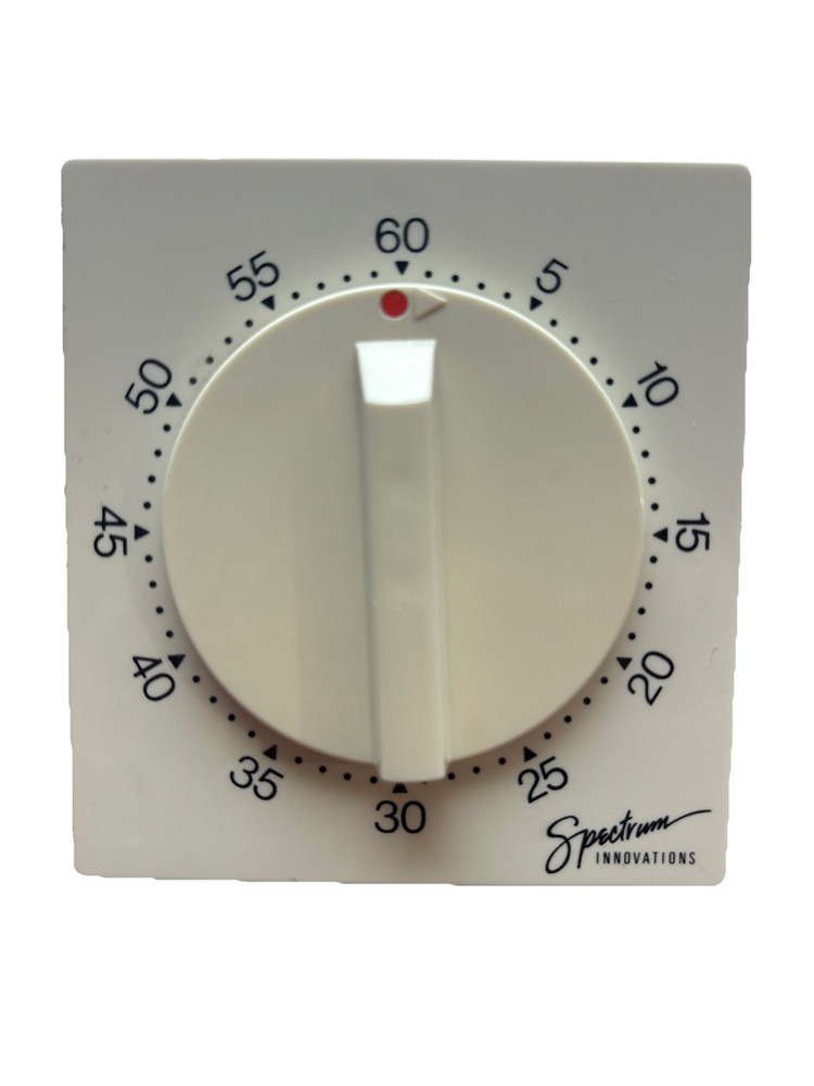 Spectrum Innovations 60 Minute Kitchen Timer White, Large Face, Works!