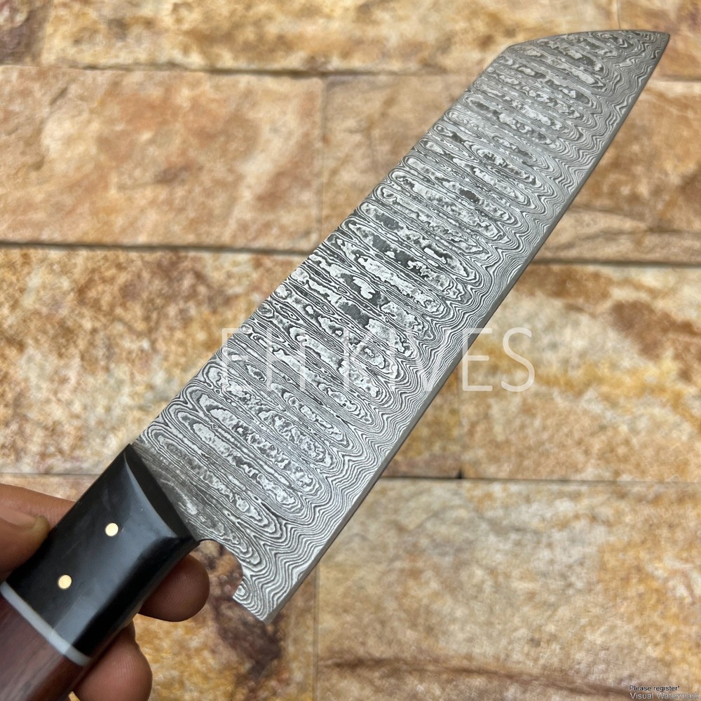 12'' Handmade Damascus Slicing Sharp Chef Kitchen Knife for Meat/BBQ