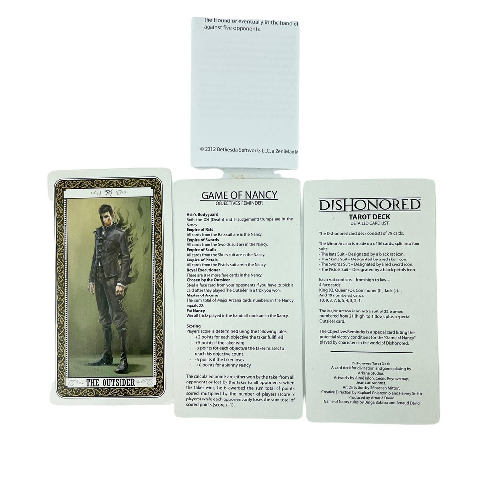 Dishonored Tarot Card Deck Playing and Divination Cards